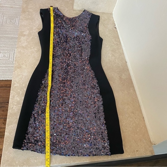 French Connection Sequins Sleeveless Bodycon Mini Dress Women Size6 Stretch - Picture 13 of 17
